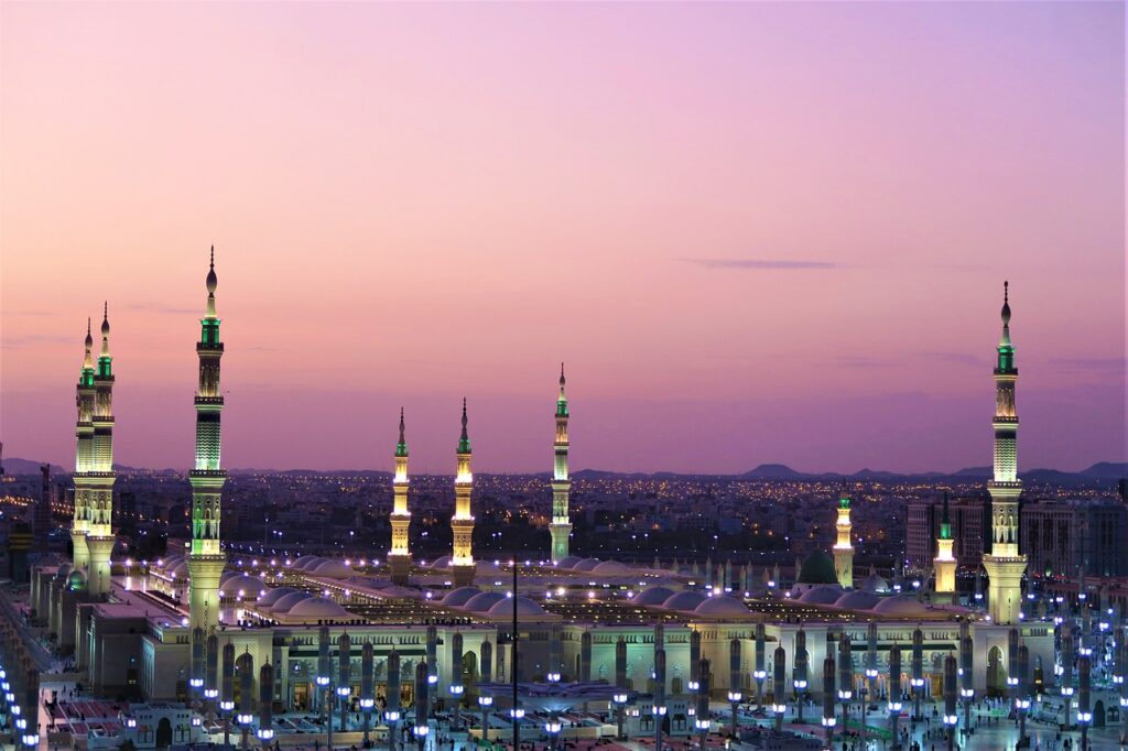 mosque, masjid al nabawi, sunrise-4525124.jpg